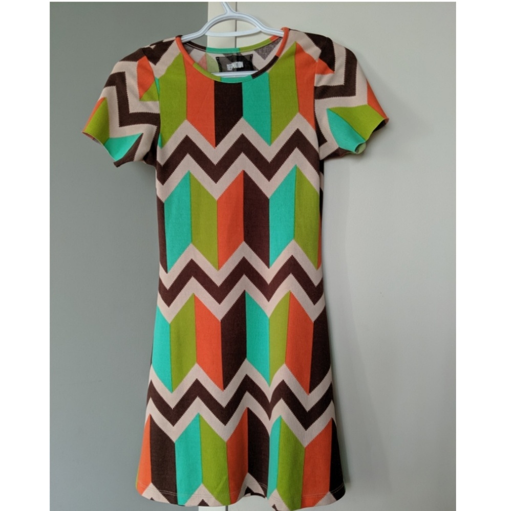 Reformation mini dress geometric print